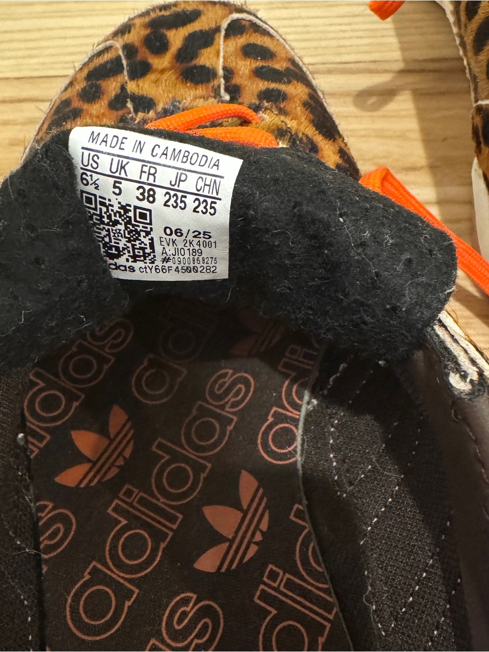 adidas Leopard-Print SL 72 Runner Sneakers with Orange Laces - Picture 6 of 6
